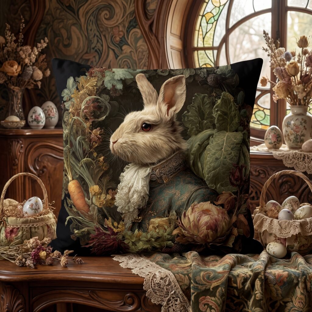 baroque easter decorative pillow