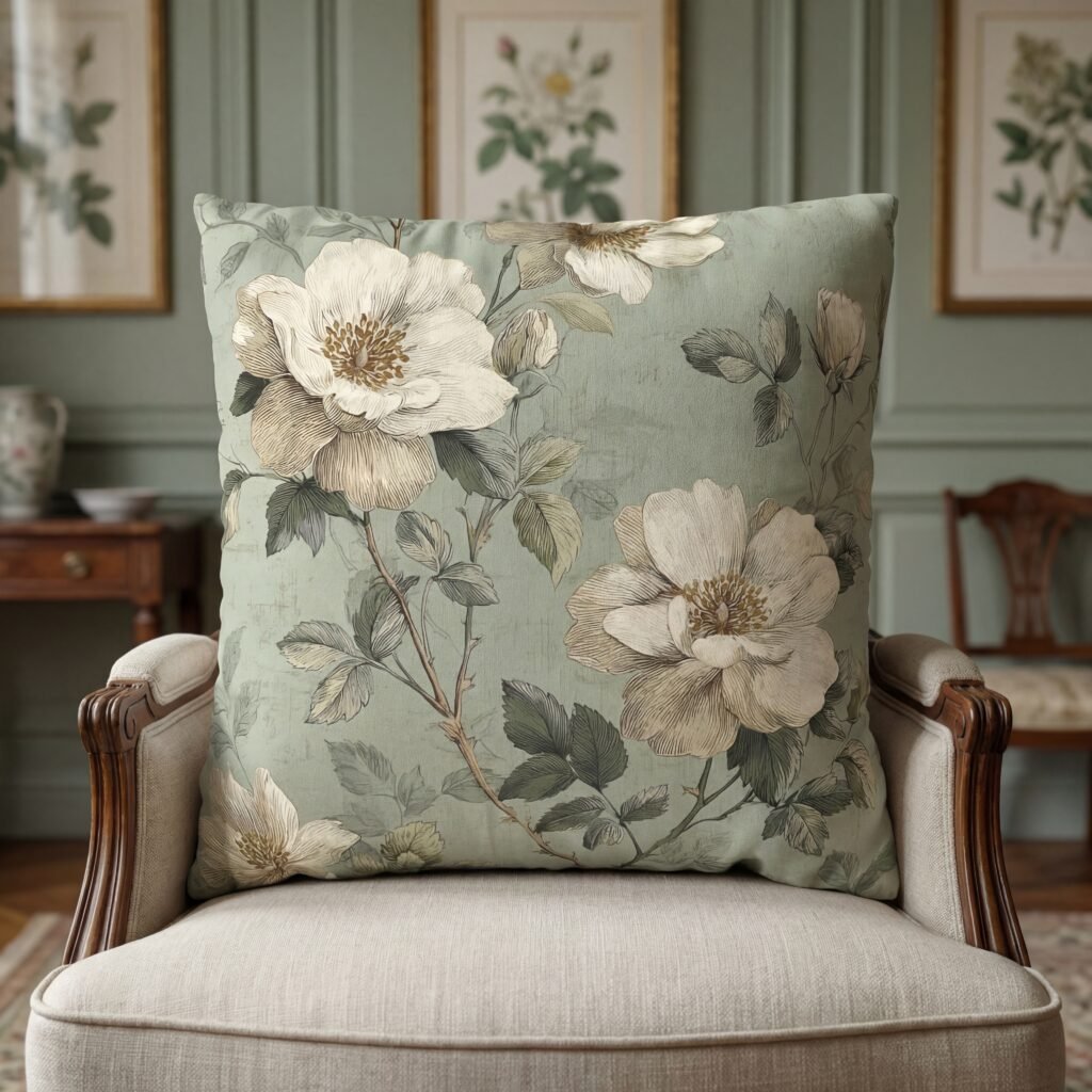 drawing room sage pillow