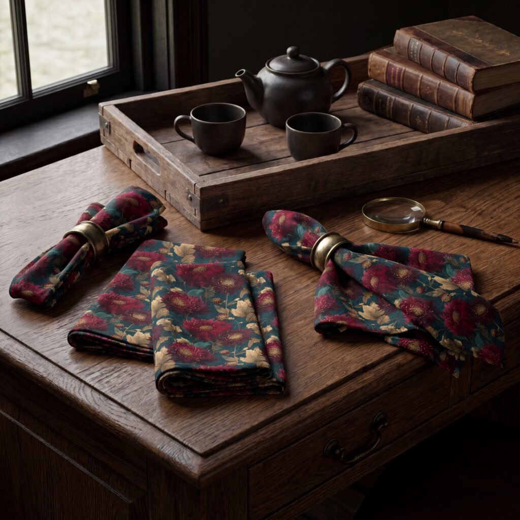 set of napkins dark academia floral set of napkins dark academia floral